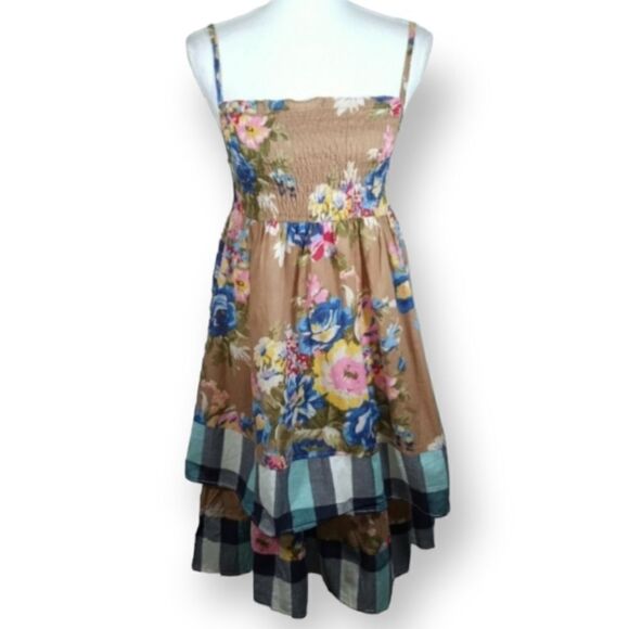 FLORAL BEIGE SUN DRESS SZ. S/M NWT - Picture 1 of 5